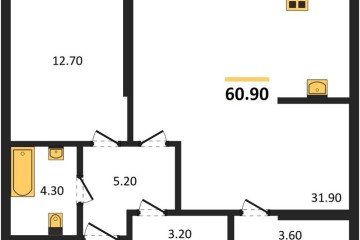Фото №1: 1-комнатная квартира 60 м² - Краснодар, мкр. Догма Парк, ул. Марины Цветаевой, 7
