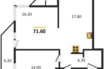 Фото №1: 2-комнатная квартира 71 м² - Краснодар, мкр. жилой комплекс Рекорд, 