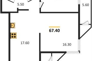 Фото №1: 2-комнатная квартира 67 м² - Краснодар, мкр. жилой комплекс Рекорд, 