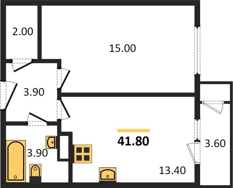 Фото №1: 1-комнатная квартира 41 м² - Краснодар, ЖК Рекорд, Карасунский внутригородской округ, Центральный внутригородской округ, Черёмушки, мкр. жилой комплекс Рекорд