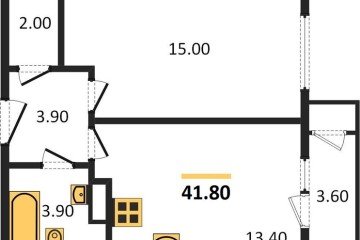 Фото №1: 1-комнатная квартира 41 м² - Краснодар, мкр. жилой комплекс Рекорд, 