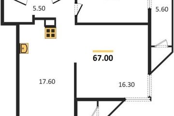 Фото №1: 2-комнатная квартира 67 м² - Краснодар, мкр. жилой комплекс Рекорд, 