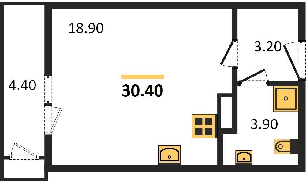 Фото №1: Студия 30 м² - Краснодар, ЖК Рекорд, Карасунский внутригородской округ, Центральный внутригородской округ, Черёмушки, мкр. жилой комплекс Рекорд