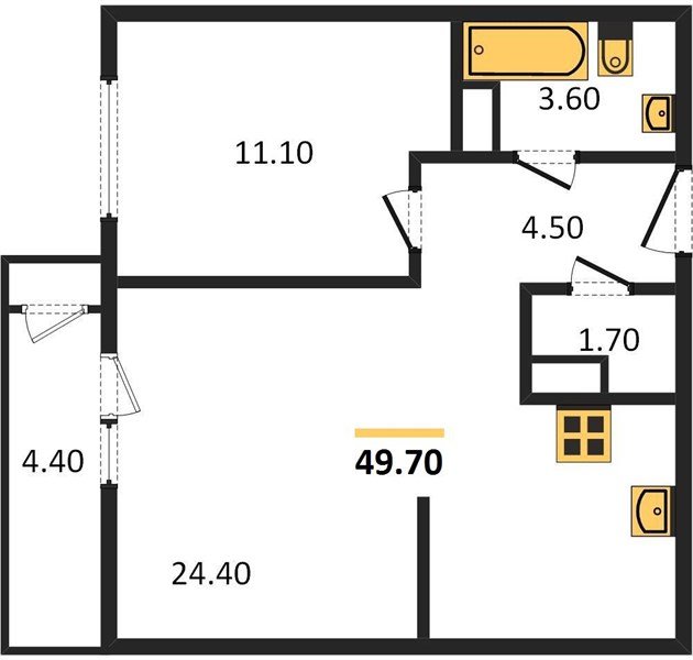 Фото №1: 1-комнатная квартира 49 м² - Краснодар, ЖК Рекорд, Карасунский внутригородской округ, Центральный внутригородской округ, Черёмушки, мкр. жилой комплекс Рекорд