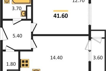 Фото №1: 1-комнатная квартира 41 м² - Краснодар, мкр. жилой комплекс Рекорд, 