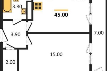 Фото №1: 1-комнатная квартира 45 м² - Краснодар, мкр. жилой комплекс Рекорд, 