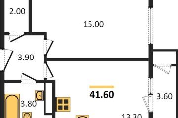 Фото №1: 1-комнатная квартира 41 м² - Краснодар, мкр. жилой комплекс Рекорд, 