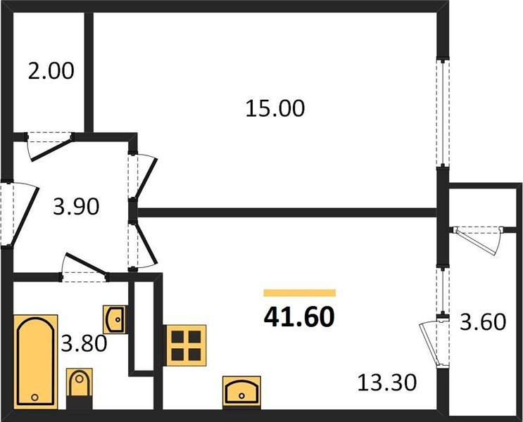 Фото №1: 1-комнатная квартира 41 м² - Краснодар, ЖК Рекорд, Карасунский внутригородской округ, Центральный внутригородской округ, Черёмушки, мкр. жилой комплекс Рекорд