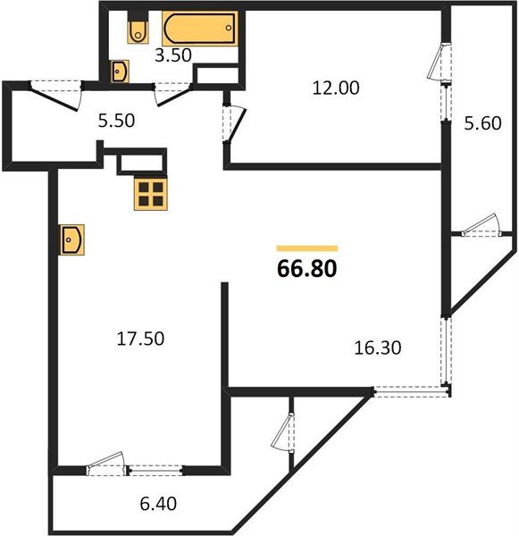 Фото №1: 2-комнатная квартира 66 м² - Краснодар, ЖК Рекорд, Карасунский внутригородской округ, Центральный внутригородской округ, Черёмушки, мкр. жилой комплекс Рекорд