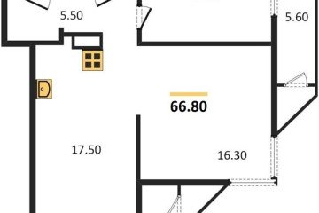 Фото №1: 2-комнатная квартира 66 м² - Краснодар, мкр. жилой комплекс Рекорд, 