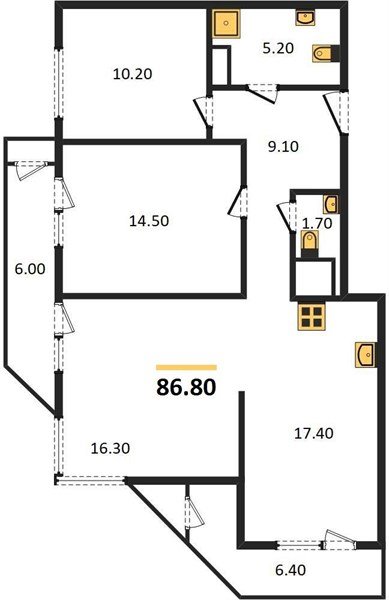 Фото №1: 3-комнатная квартира 86 м² - Краснодар, ЖК Рекорд, Карасунский внутригородской округ, Центральный внутригородской округ, Черёмушки, мкр. жилой комплекс Рекорд