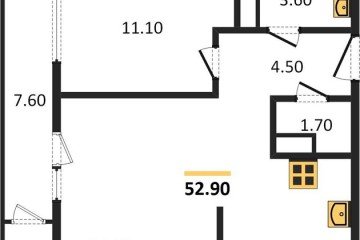 Фото №1: 1-комнатная квартира 52 м² - Краснодар, мкр. жилой комплекс Рекорд, 