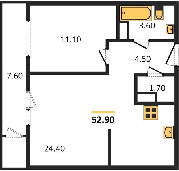 Фото №1: 1-комнатная квартира 52 м² - Краснодар, ЖК Рекорд, Карасунский внутригородской округ, Центральный внутригородской округ, Черёмушки, мкр. жилой комплекс Рекорд