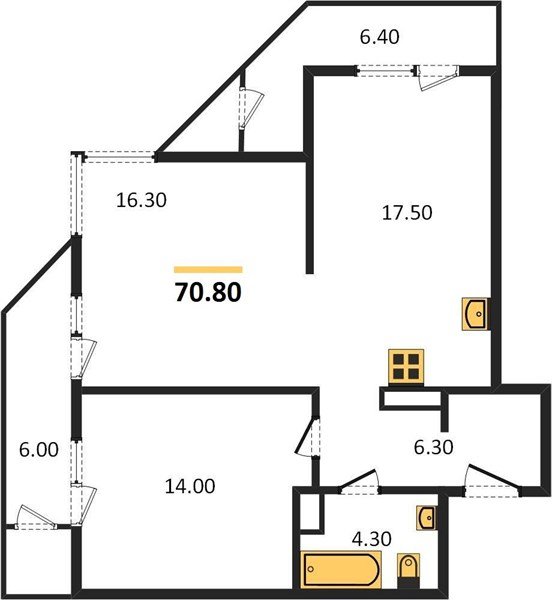 Фото №1: 2-комнатная квартира 70 м² - Краснодар, ЖК Рекорд, Карасунский внутригородской округ, Центральный внутригородской округ, Черёмушки, мкр. жилой комплекс Рекорд
