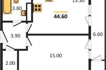 Фото №1: 1-комнатная квартира 44 м² - Краснодар, мкр. жилой комплекс Рекорд, 