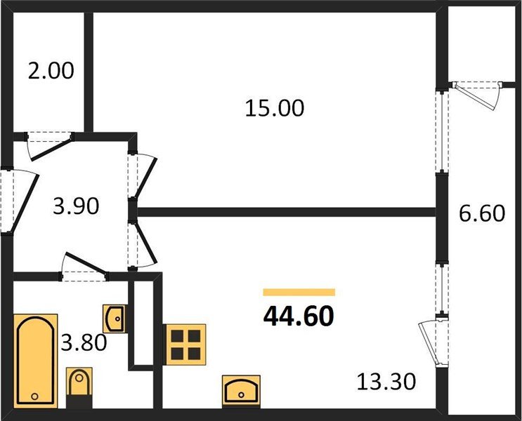 Фото №1: 1-комнатная квартира 44 м² - Краснодар, ЖК Рекорд, Карасунский внутригородской округ, Центральный внутригородской округ, Черёмушки, мкр. жилой комплекс Рекорд