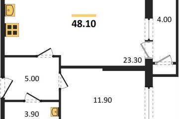 Фото №1: 1-комнатная квартира 48 м² - Краснодар, мкр. Черёмушки, 