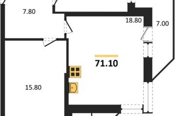 Фото №1: 2-комнатная квартира 71 м² - Краснодар, мкр. Черёмушки, 