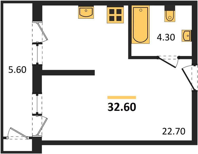 Фото №1: Студия 32 м² - Краснодар, жилой комплекс Рекорд