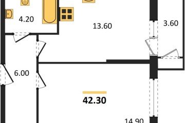 Фото №1: 1-комнатная квартира 42 м² - Краснодар, мкр. Черёмушки, 