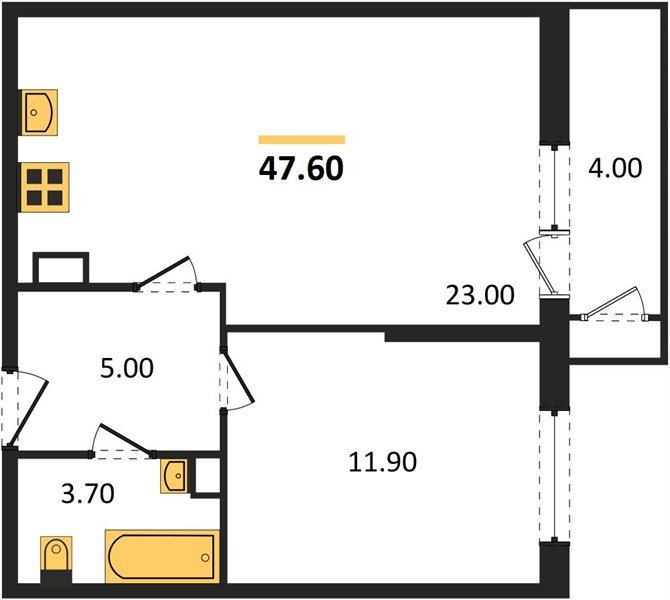 Фото №1: 1-комнатная квартира 47 м² - Краснодар, жилой комплекс Рекорд, Карасунский внутригородской округ, Центральный внутригородской округ, мкр. Черёмушки