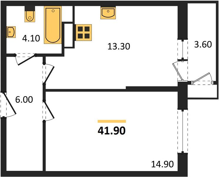 Фото №1: 1-комнатная квартира 41 м² - Краснодар, жилой комплекс Рекорд, Карасунский внутригородской округ, Центральный внутригородской округ, мкр. Черёмушки