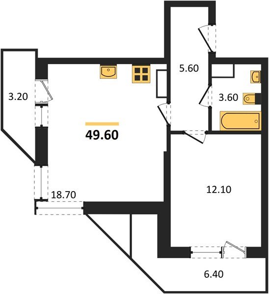 Фото №1: 1-комнатная квартира 49 м² - Краснодар, жилой комплекс Рекорд