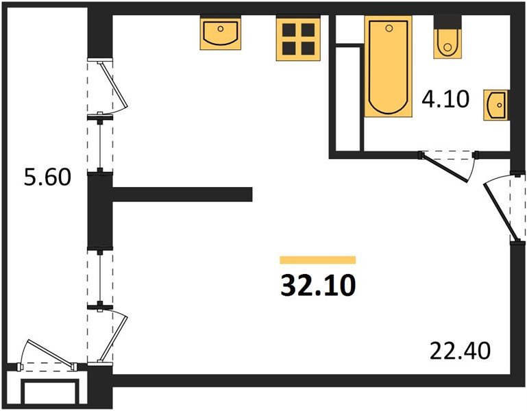 Фото №1: Студия 32 м² - Краснодар, жилой комплекс Рекорд