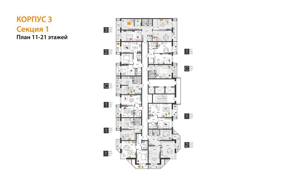 Фото №4: 3-комнатная квартира 95 м² - Краснодар, жилой комплекс Рекорд, Карасунский внутригородской округ, Центральный внутригородской округ, мкр. Черёмушки