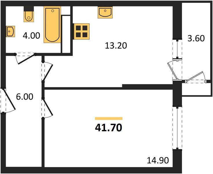 Фото №1: 1-комнатная квартира 41 м² - Краснодар, жилой комплекс Рекорд, Карасунский внутригородской округ, Центральный внутригородской округ, мкр. Черёмушки