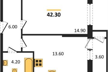 Фото №1: 1-комнатная квартира 42 м² - Краснодар, мкр. Черёмушки, 