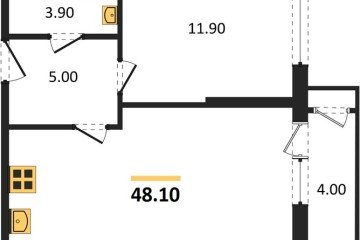 Фото №1: 1-комнатная квартира 48 м² - Краснодар, мкр. Черёмушки, 