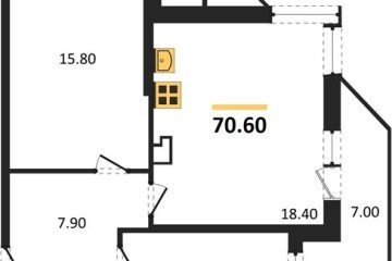 Фото №1: 2-комнатная квартира 70 м² - Краснодар, мкр. Черёмушки, 
