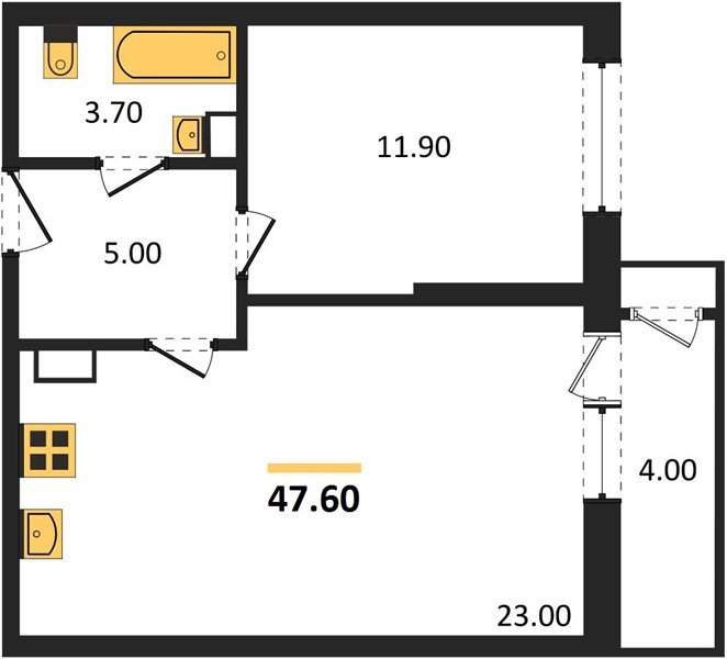 Фото №1: 1-комнатная квартира 47 м² - Краснодар, жилой комплекс Рекорд, Карасунский внутригородской округ, Центральный внутригородской округ, мкр. Черёмушки