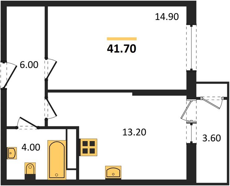 Фото №1: 1-комнатная квартира 41 м² - Краснодар, жилой комплекс Рекорд, Карасунский внутригородской округ, Центральный внутригородской округ, мкр. Черёмушки