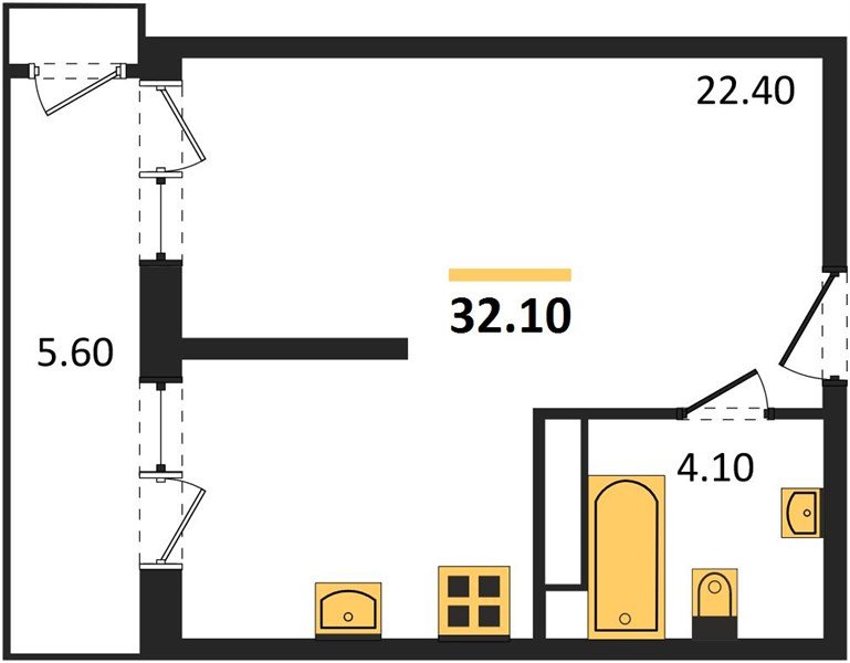 Фото №1: Студия 32 м² - Краснодар, жилой комплекс Рекорд