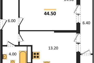Фото №1: 1-комнатная квартира 44 м² - Краснодар, мкр. Черёмушки, 