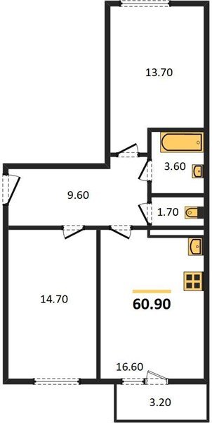 Фото №1: 2-комнатная квартира 61 м² - Краснодар, Прикубанский внутригородской округ, мкр. жилой комплекс Нeo-квартал Красная Площадь