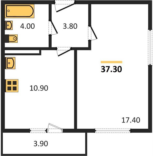 Фото №1: 1-комнатная квартира 37 м² - Краснодар, мкр. Прикубанский внутригородской округ