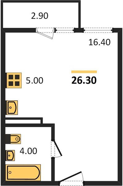 Фото №1: Студия 26 м² - Краснодар, мкр. Прикубанский внутригородской округ