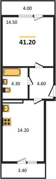 Фото №1: 1-комнатная квартира 44 м² - Краснодар, мкр. Прикубанский внутригородской округ