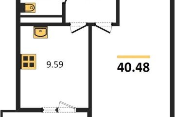 Фото №1: 1-комнатная квартира 40 м² - Краснодар, мкр. Хлопчато-бумажный Комбинат, ул. Уральская, 100/6