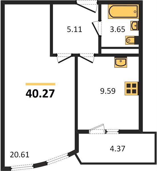 Фото №1: 1-комнатная квартира 40 м² - Краснодар, жилой комплекс Режиссёр, Карасунский внутригородской округ, мкр. Хлопчато-бумажный Комбинат, ул. Уральская, 100/6