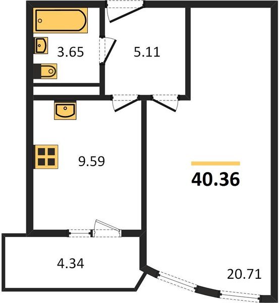 Фото №1: 1-комнатная квартира 40 м² - Краснодар, жилой комплекс Режиссёр, ул. Уральская, 100/6