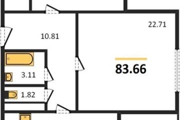 Фото №1: 2-комнатная квартира 83 м² - Краснодар, мкр. Хлопчато-бумажный Комбинат, ул. Уральская, 100/6