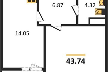 Фото №1: 1-комнатная квартира 43 м² - Краснодар, мкр. Прикубанский внутригородской округ, 