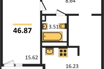 Фото №1: 1-комнатная квартира 46 м² - Краснодар, мкр. Прикубанский внутригородской округ, 