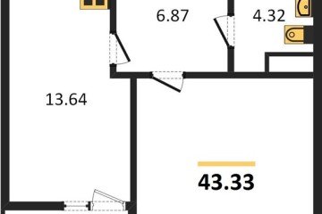 Фото №1: 1-комнатная квартира 43 м² - Краснодар, мкр. Прикубанский внутригородской округ, 