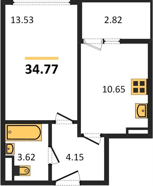 Фото №1: 1-комнатная квартира 34 м² - Краснодар, жилой комплекс Событие, мкр. Прикубанский внутригородской округ