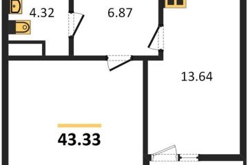 Фото №1: 1-комнатная квартира 43 м² - Краснодар, мкр. Прикубанский внутригородской округ, 